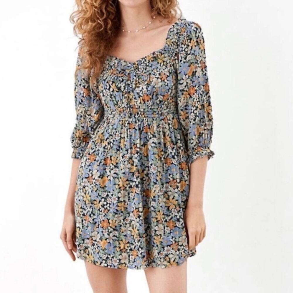 American Eagle Floral Puff Sleeve Mini Dress